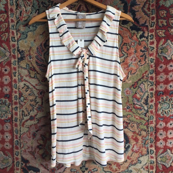 Anthropologie Striped Tank with Tie - Picture 2 of 4