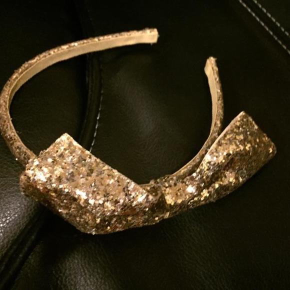 Gymboree Gold Glitter Bow Headband