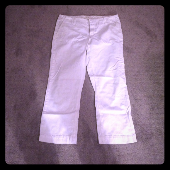 Express chino cropped white pants