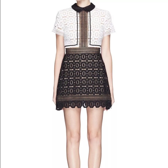 Lace Black & White Dress