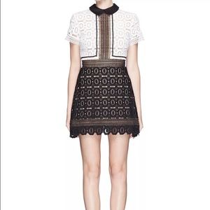 Lace Black & White Dress