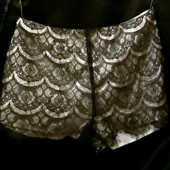 Silk and lace lingerie shorts