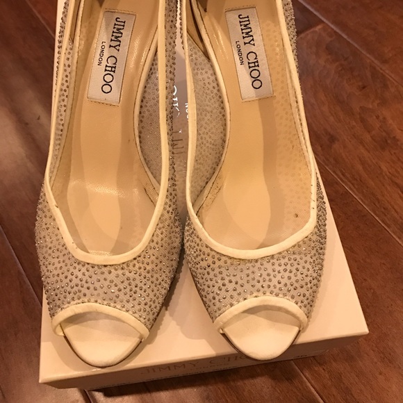Gently used - Jimmy Choo Isabel Glitter Mesh