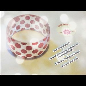 Poka Dot Pink Clear  Bracelet