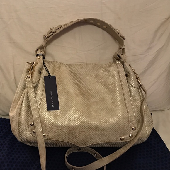 Rebecca Minkoff Gold/Cream Moonstruck Shoulder Bag - Picture 2 of 4