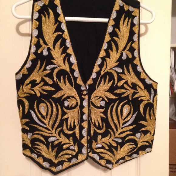 Black Vest w/gold and silver detail!