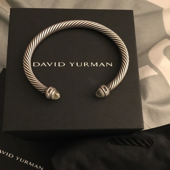 David Yurman Prasiolite & Diamond Bracelet 5mm 14k