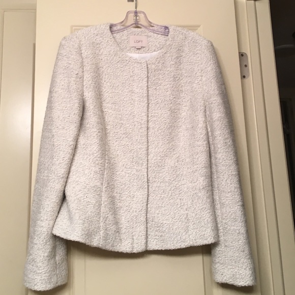 Loft Textured Knit Collarless Jacket
