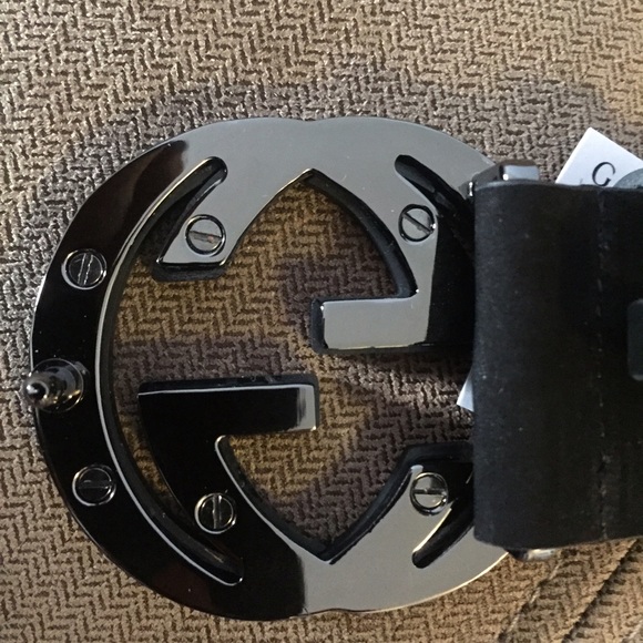 Authentic black suede Gucci men's belt - Picture 2 of 4