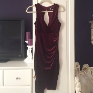 Velour wine colored dress
