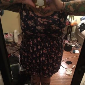 Super soft blue floral skater dress