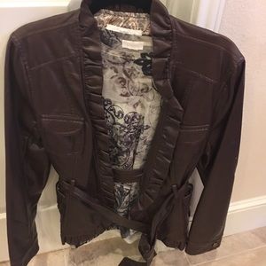Leather brown jacket