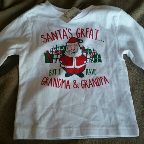 Toddler Christmas T shirt long sleeve shirt SANTA