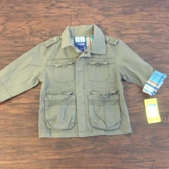NWT Army green Lightweight fall jacket size 18 months. Oshkosh genuine kids