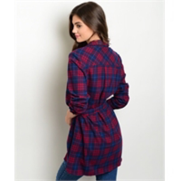 Flannel Top belted - Picture 2 of 2