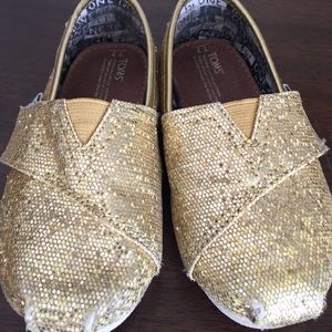 Gold Glitter girls Toms