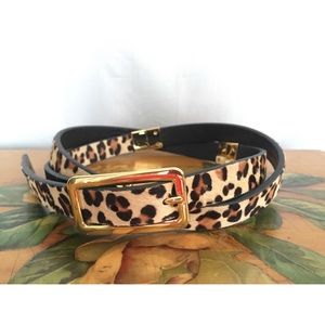 Leopard Skinny Belt Pony Hair - L/XL