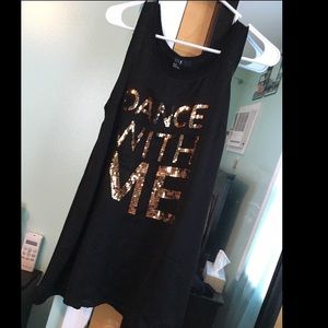 Forever 21 black tank with sequins