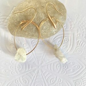 White Drusy Hoops