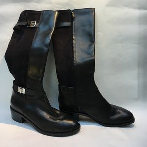 Cole Haan leather and suede riding boot zippered