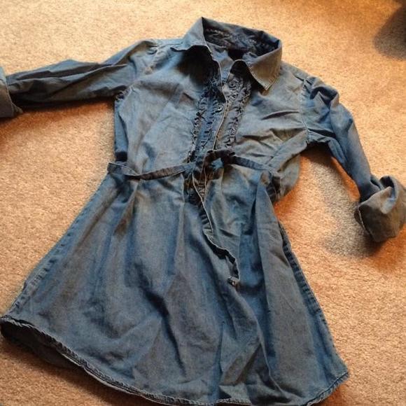 Gap denim colored collared dress