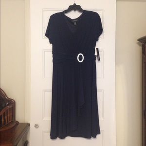 NWT R M Rich Navy dress with embellishment size 16