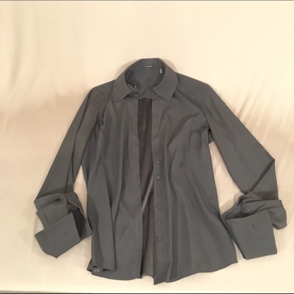Elie Tahari brown silk blouse small