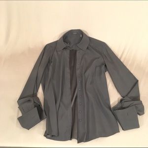 Elie Tahari brown silk blouse small