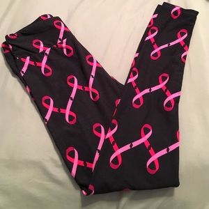 Lularoe leggings!! Breast Cancer pattern