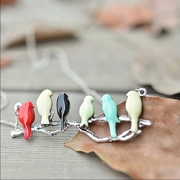 ❗one left❗Six Little Birds Long Branch Necklace - Picture 3 of 4