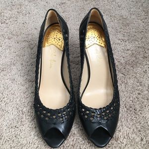 Cole Haan Black leather heels.