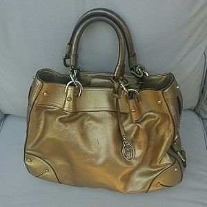 Genuine leather tote handbag