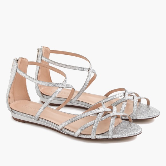 J Crew Silver Sandals - 7