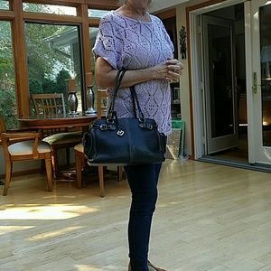 Brighton black leather handbag