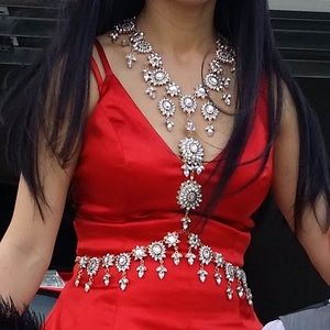 Crystal flower body jewelry