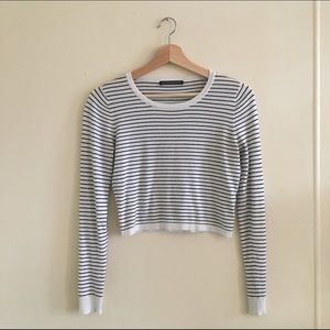 Brandy Melville Striped Cropped Sweater