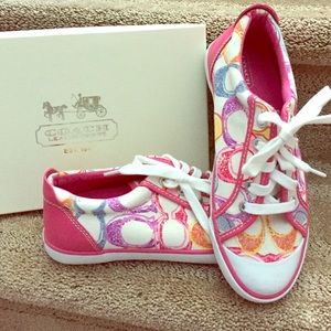 Coach Poppy Multi-Color/Pink Shoes 7.5