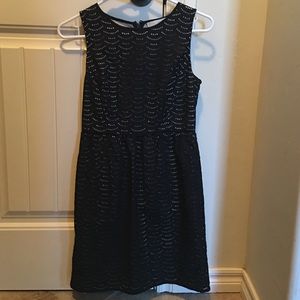 Loft black eyelet dress