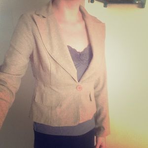 Beige sparkle blazer