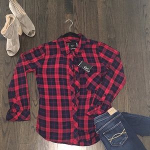 Rails red and blue flannel. Size S NWT!