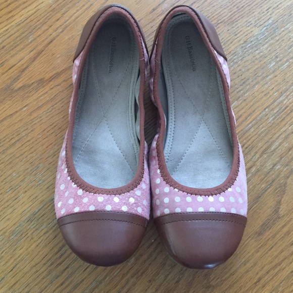 Bass pink polka flats