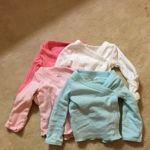 Carter's Carters Baby Girls' Side Snap Pointelle Tee - 4 Pack