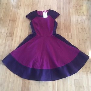 Ted Baker purple color block dress