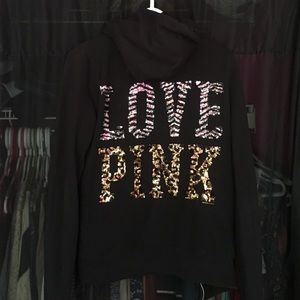Victoria's Secret Leopard and Zebra Sequin Zip Up