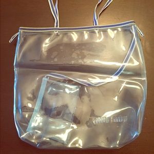 Miu Miu baby blue colored beach tote