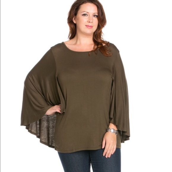 Laser cut Plus Batwing Top - Picture 1 of 3