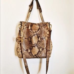 Michael Kors Snake Skin Bag with Gold Hardware