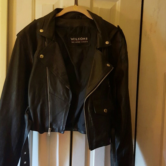 Leather biker jacket