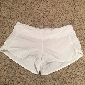 White lululemon speed short