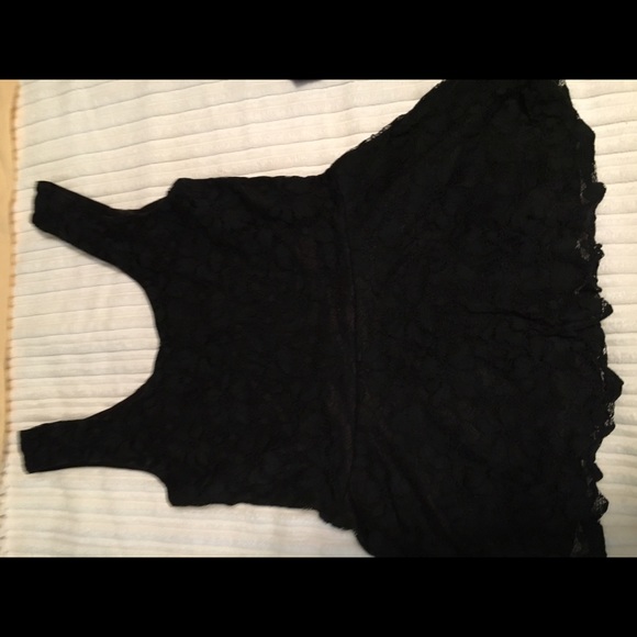 Black lace peplum